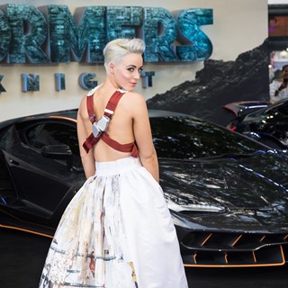 Isabela Moner and the Lamborghini Centenario at the premiere of Transformers, The Last Knight